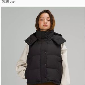 Wunder Puff lululemon womens puffer vest 0 xs black hood crop